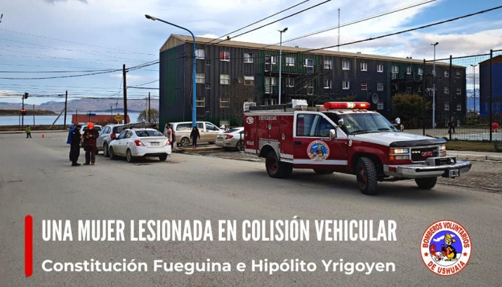 UNA MUJER LESIONADA EN COLISIÓN VEHICULAR 